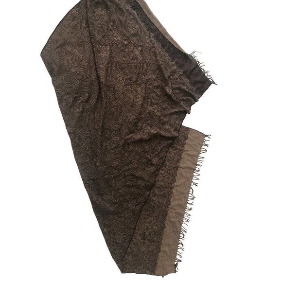 Malabar Grove Ltd Beaded Paisley Wrap Shawl Wool - Picture 1 of 7